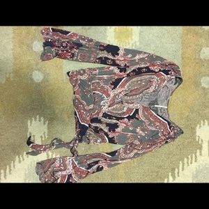 Free People criss cross Top with bell sleeves